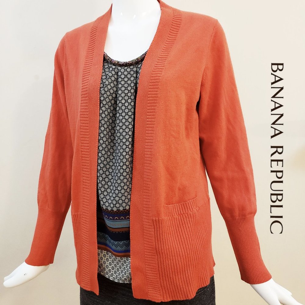 NWOT Banana Republic Orange Open Front Cardigan